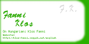 fanni klos business card